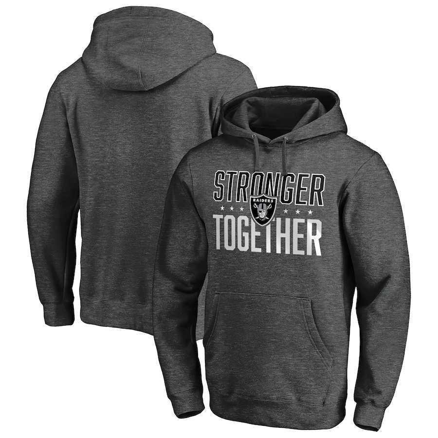 Men's Oakland Raiders Heather Charcoal Stronger Together Pullover Hoodie,We sell and wholesale Men's Oakland Raiders Heather Charcoal Stronger Together Pullover Hoodie on line form chian!
